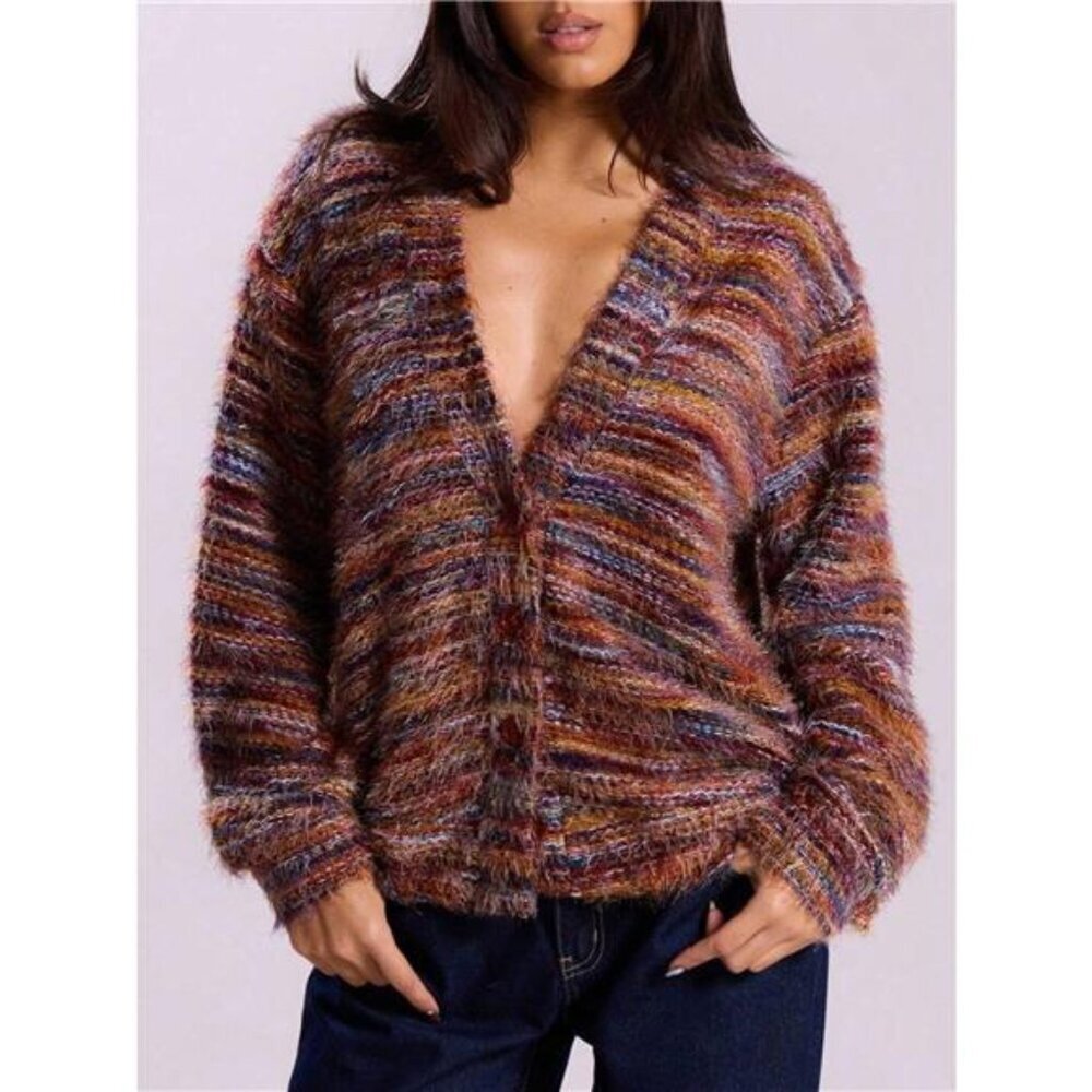 V-Neck Long Sleeve Cardigan